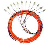 LC Fiber optic pigtails jacketed 12 packs